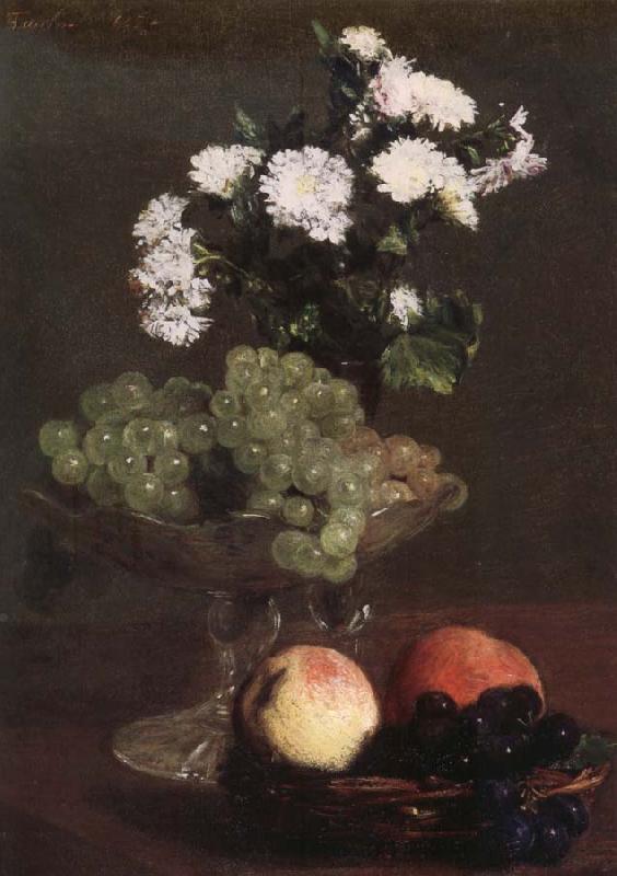 Henri Fantin-Latour Nature Morte aux Chrysanthemes et raisins oil painting image